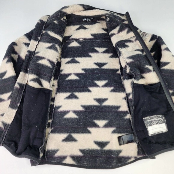 The North Face Girl's Campshire Full zip sweater Sz L 14-16 shepra Aztec jackets - Picture 3 of 11